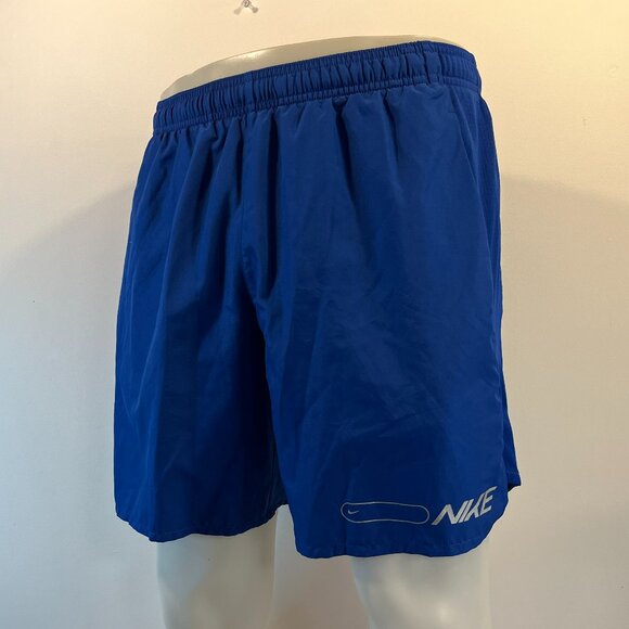 Nike Men's 7 Inch Air Challenger Blue Athletic Shorts - Size Medium - Picture 1 of 5